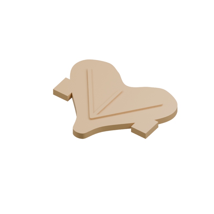 3D render of the matching raised-vein ginkgo stamp
