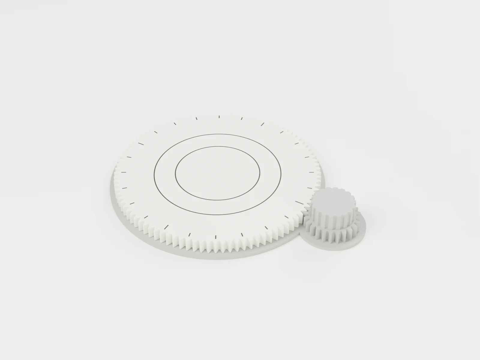 3D render of assembly step 2: platter on