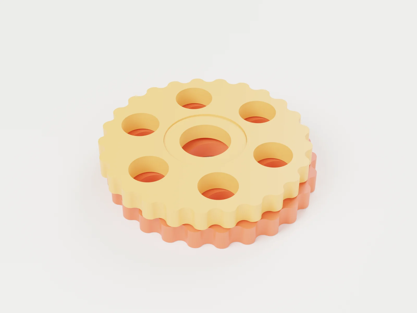 3D render of assembly step 3: press a 6802 bearing into each disc