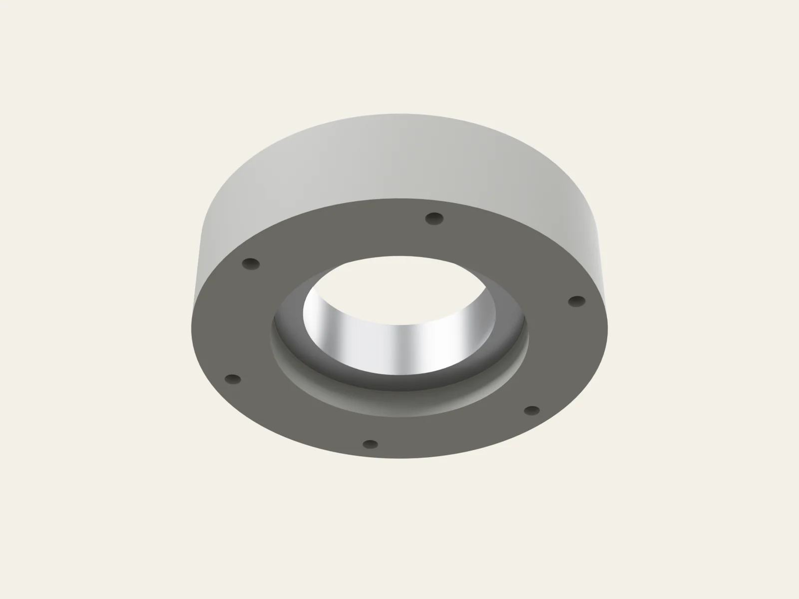 3D render of assembly step 8: press the two 6808 bearings into the cap