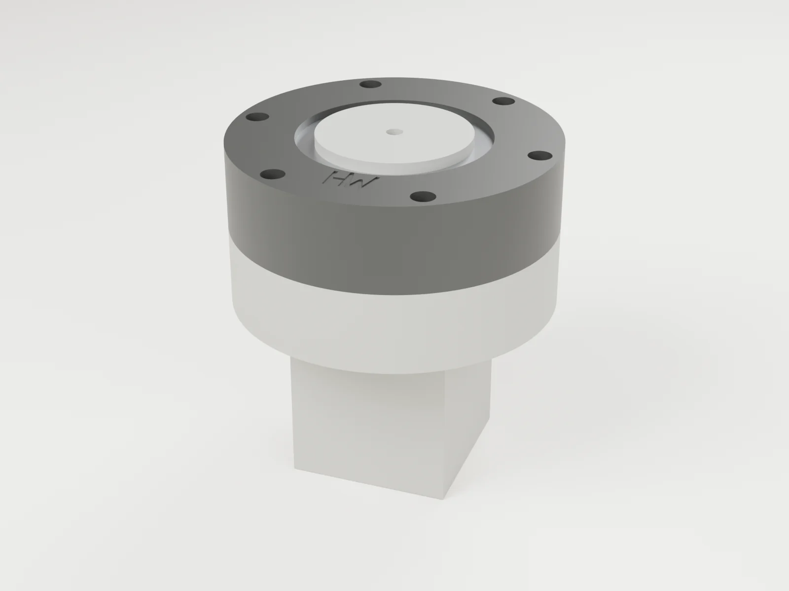 3D render of assembly step 9: fit the cap with 6 × m3×16 and spin-test