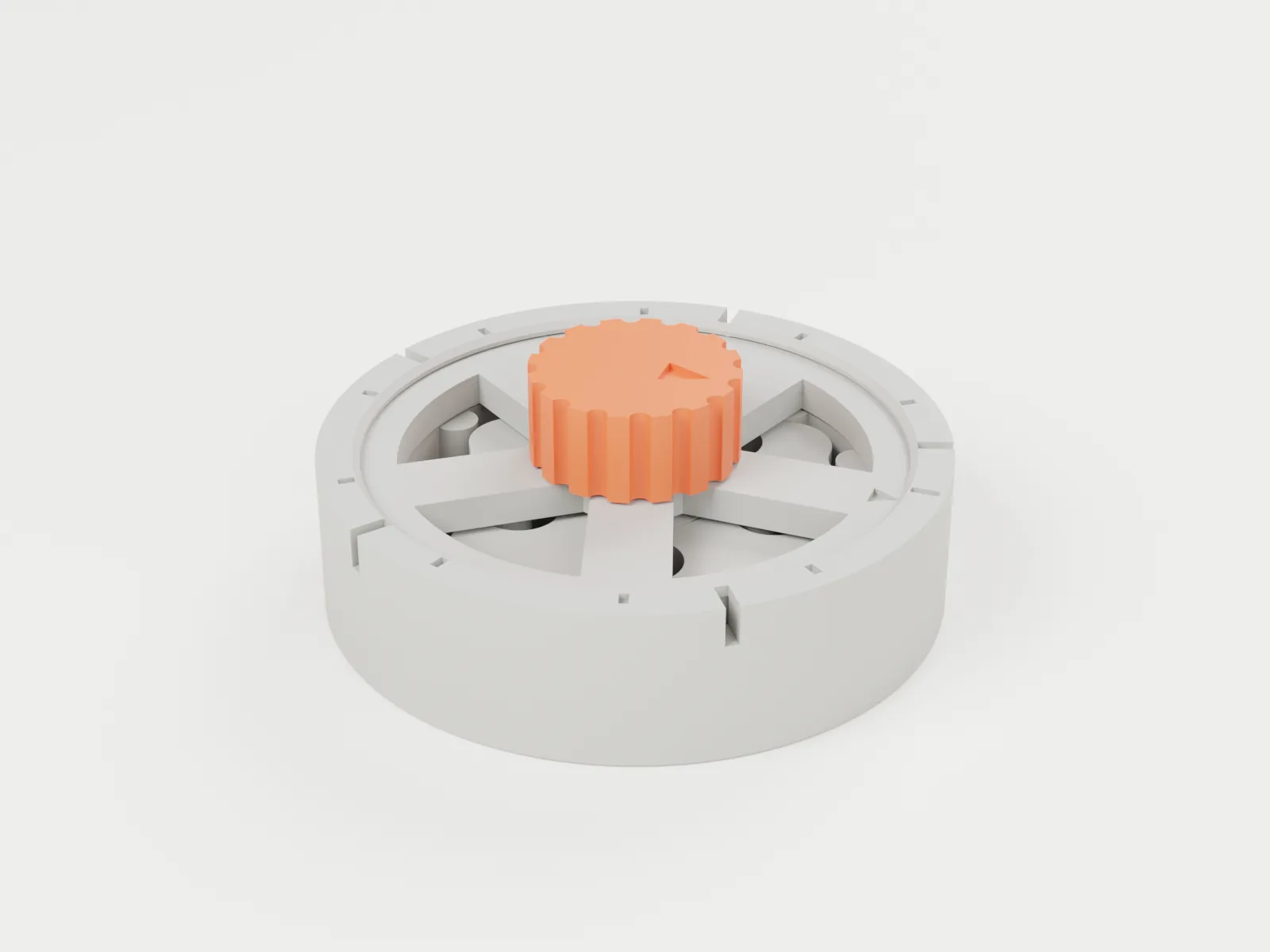 3D render of assembly step 4: press the knob onto the shaft