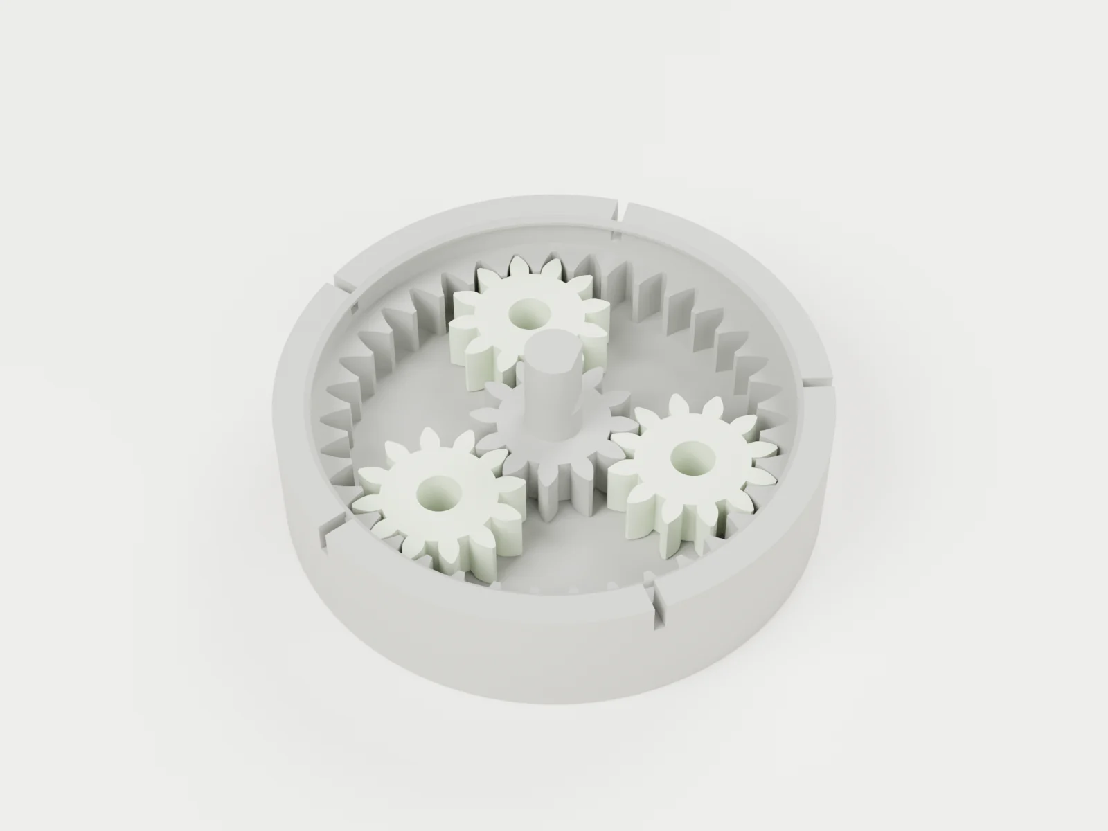 3D render of assembly step 2: three planets in