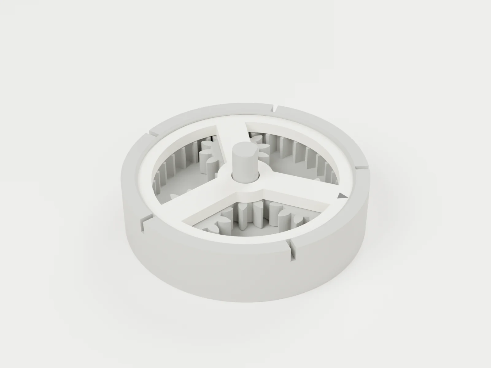 3D render of assembly step 3: snap the dial in